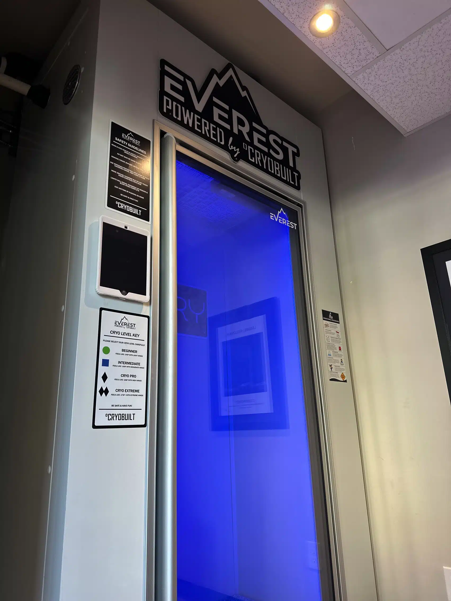 Everest Cryotherapy chamber