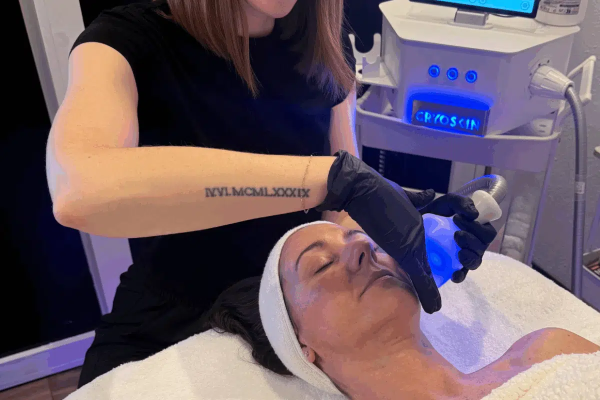 Woman getting a facial at 212 Med Spa