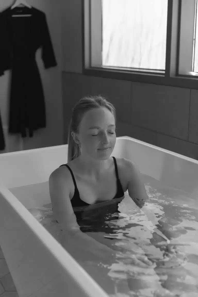 Girl in a cold Plunge